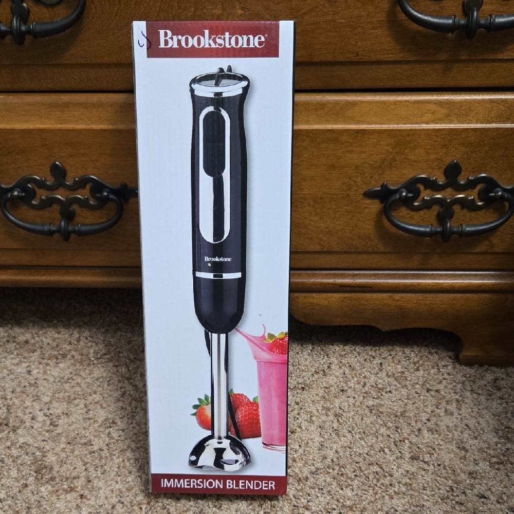 Brookstone Black and Silver Immersion Blender NiB